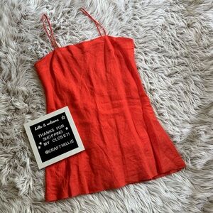 Olivaceous Bright Red Linen Mini Dress | Women’s Large